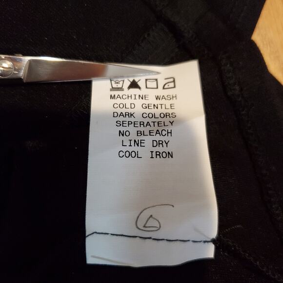 ABS Allen Schwartz Top Sheer shoulder Black Large - Picture 7 of 7